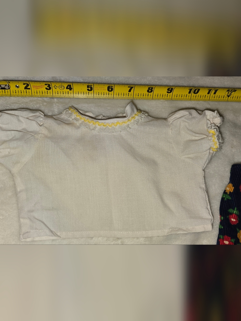 Vintage Cabbage Patch Kids Clothes Corduroy Floral Overalls White Ruffle Shirt - Picture 8 of 11
